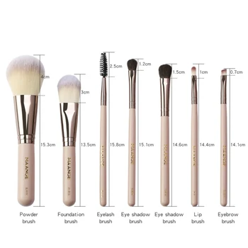 

Pretty Comy 7 PCS Makeup Brushes Set Powder Eye Shadow Blush Blending Cosmetics Make Up Brush Tool Kits With cylinder