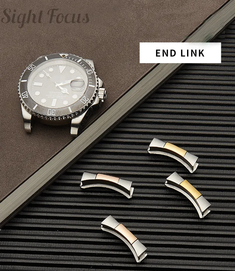 20 мм изогнутый конец 2 шт. твердый Endlink для коскографа Rolex Daytona Submariner яхта Master Datejust