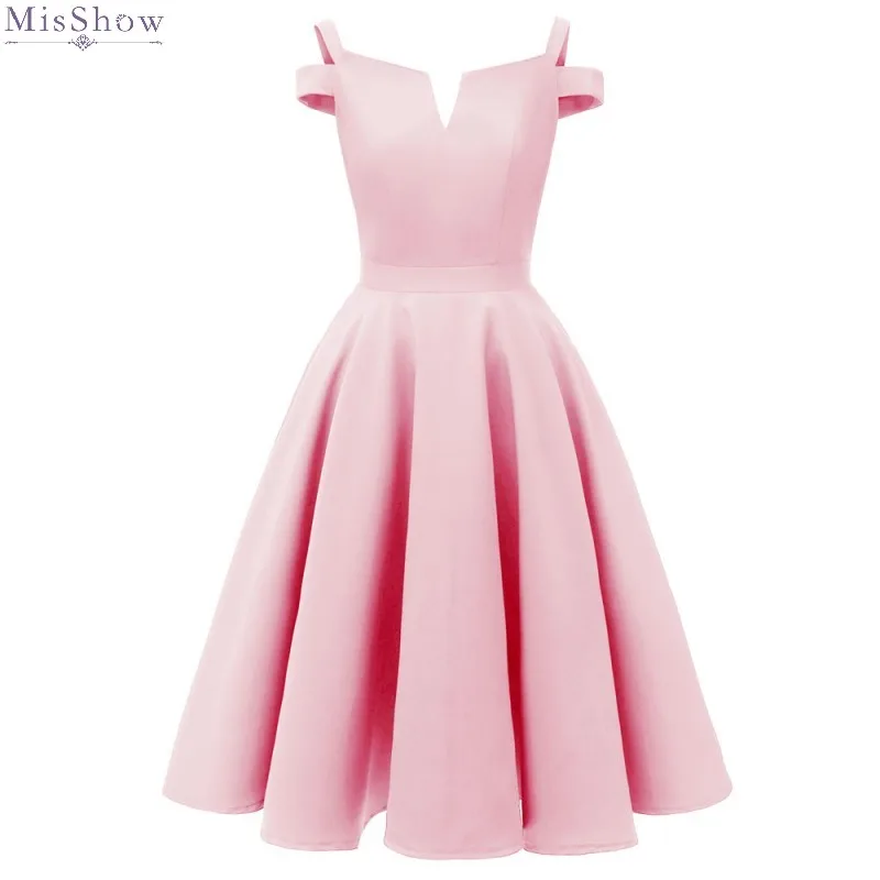 

Pink Short Evening Dress 2019 robe de soiree Elegant A line Formal Party Dresses V Neck Sleeveless Evening Gown