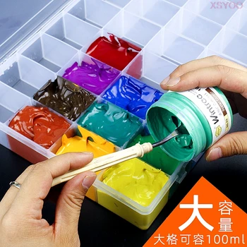 

24 Grid Transparent Paint Box Large-capacity Empty Watercolor Gouache Pigment Box Moisturizing Palette Paint Storage Art Supply