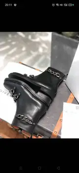 

High quality link boots, cowhide flat boots, fashion women's shoes