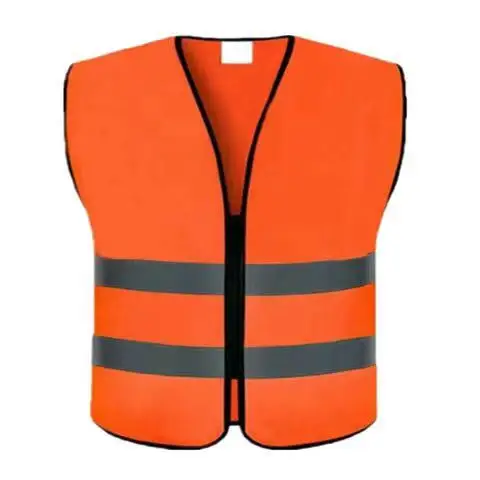 High Visibility Zipper Front Safety Vest With Reflective Strips Bicycle and Motorcycle Riding Safety Clothing Multi-Pockets industrial safety hand gloves Safety Equipment