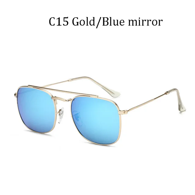 DPZ Fashion Vintage rays Square Metal Aviation 3557 Style Sunglasses Men Classic Gradient Brand Design Sun Glasses Oculos De Sol - Цвет линз: 3557 C15