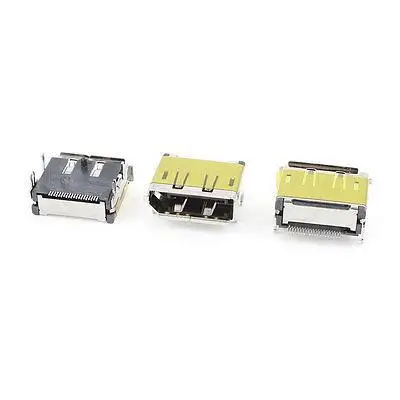 

3pcs HDMI Female 19Pin SMT Socket PCB Soldering Mounting Connectors