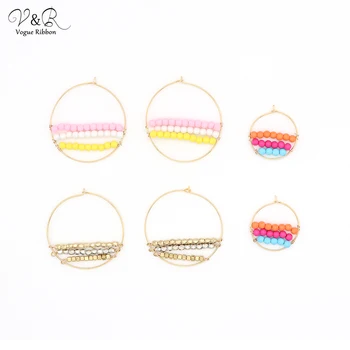 

DIY Handmade Jewelry Making Multiple Color Bead Charms Pendants Hoop Earring Set Components Fashion Accessories Gift DIY-138