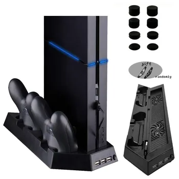 

For PS4 Dual Charger Vertical Controller Dock Station Charging Bracket Stand+Cooling Fan+USB Power HUB For Playstation4 PS4