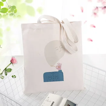 

Shopping Bag Canvas Handbag illustration art Tote Bag Text DIY Daily Use Custom Print Logo Eco Reusable Recycle
