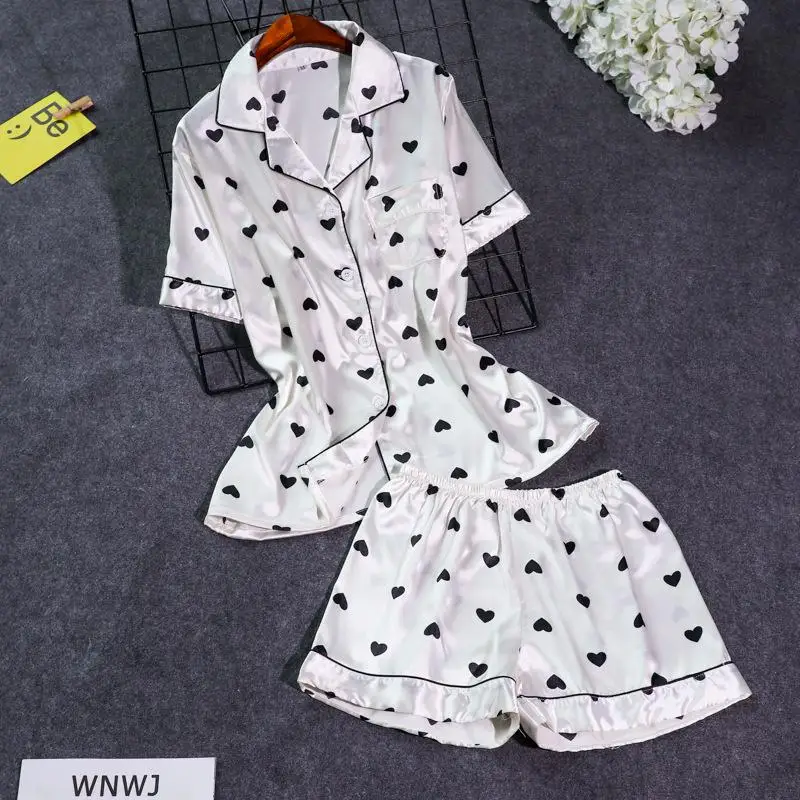 Сексуальная белая женская рубашка брюки пижамные комплекты одежда для сна Женская домашняя одежда спальный костюм халат пижамы - Цвет: White - short