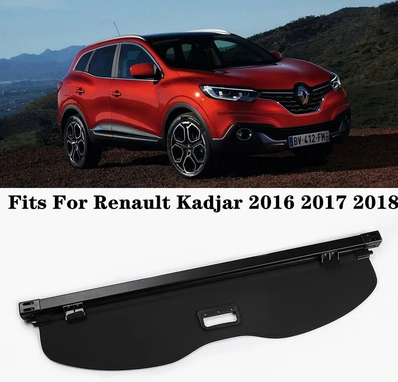 

High Qualit Car Rear Trunk Cargo Cover Security Shield Screen shade Fits For Renault Kadjar 2016 2017 2018 (black, beige)