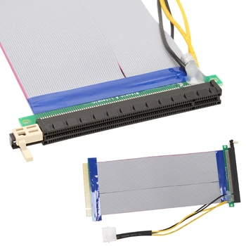 

PCI-E PCI Express 16X To 16X Riser Extension Card Powered Ribbon Extender Cable