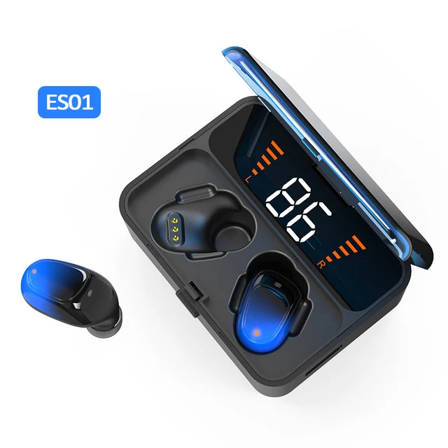 ES01-BU FBYEG ES01 TWS Bluetooth наушники водонепроницаемые True стерео V5.0 Touch беспроводные наушники 9D стерео Спортивная гарнитура - Цвет: ES01-BU