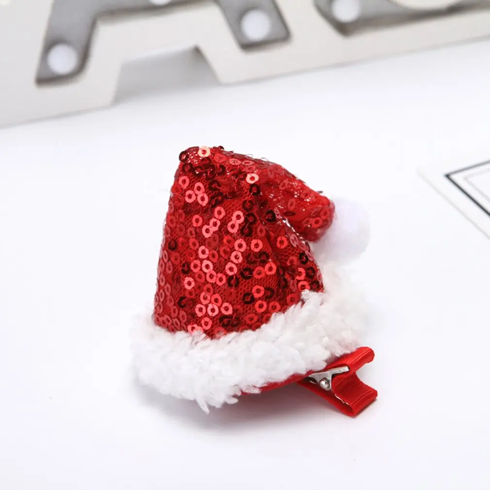 Рождественский Санта Клаус шапка заколка для волос Детская Милая заколка для волос вечерние украшения шпилька аксессуары