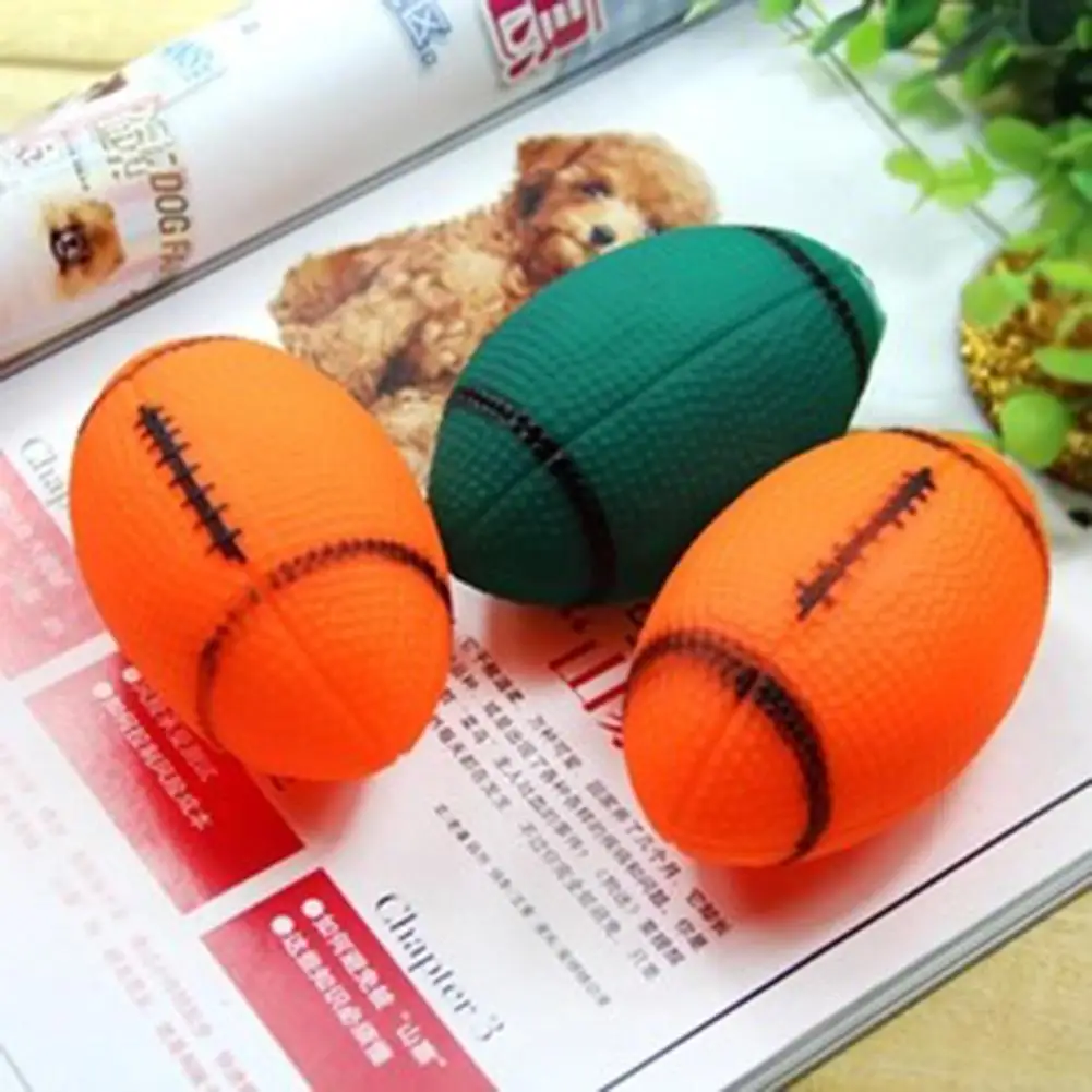 1pc Pet Puppy Chew Bite Rugby Ball Squeaker Squeaky Training Sound Toy Dog Gift | Дом и сад