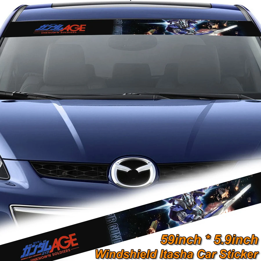 Anime GUNDAM Itasha Car Stickers Front Rear Windshield Sunshade Sticker Drift Rally Decoration Modified Decals Accessories | Автомобили и