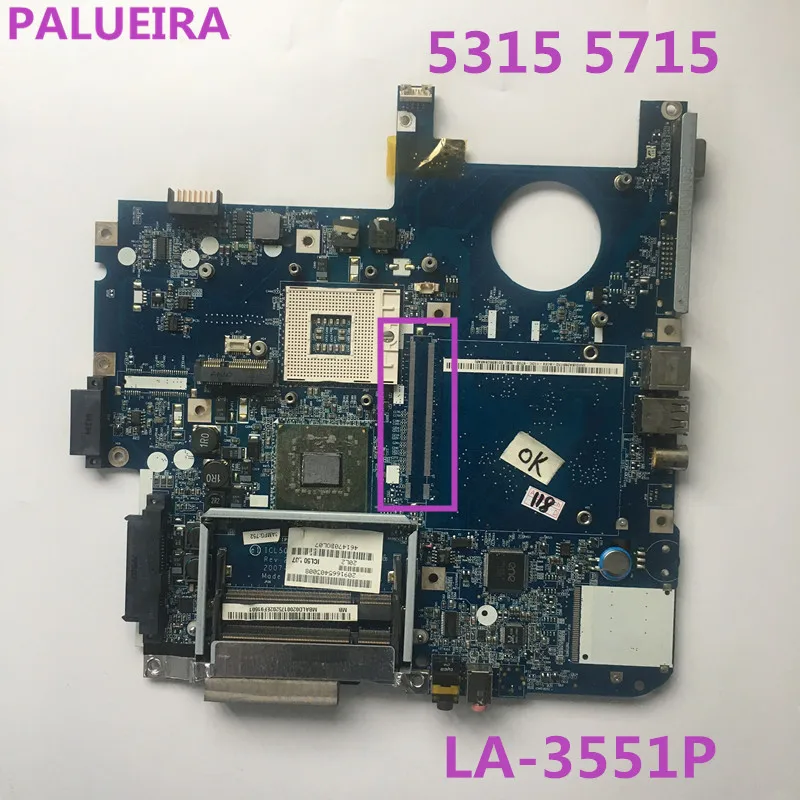 

PALUBEIRA LA-3551P MBAHE02001 Motherboard for Acer aspire 5315 5715 MB.AHE02.001 ICL50 All functions fully Tested