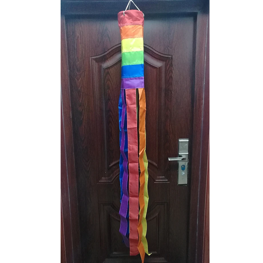 Вышитый Радужный Windsock 60 ''Садовый флаг для сада Windsock домашний декор
