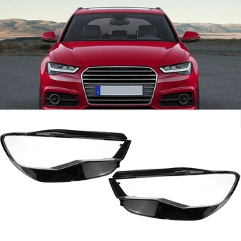 

2Pcs Front Left and Right Car Headlight head light lamp Lens Light Cover for A6L C7 2016-2018