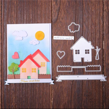 

DiyArts House Metal Cutting Dies 2020 Countryside Dies Scrapbooking Craft Frame Embossing Stencil Card Making Cloud Sun Dies