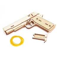 M1911 Pistol Toy Rubber Band Gun 3D Wooden Mechanical Handgun Model Kit Assembly Building Puzzle Birthday Gifts For Kids Teen 1