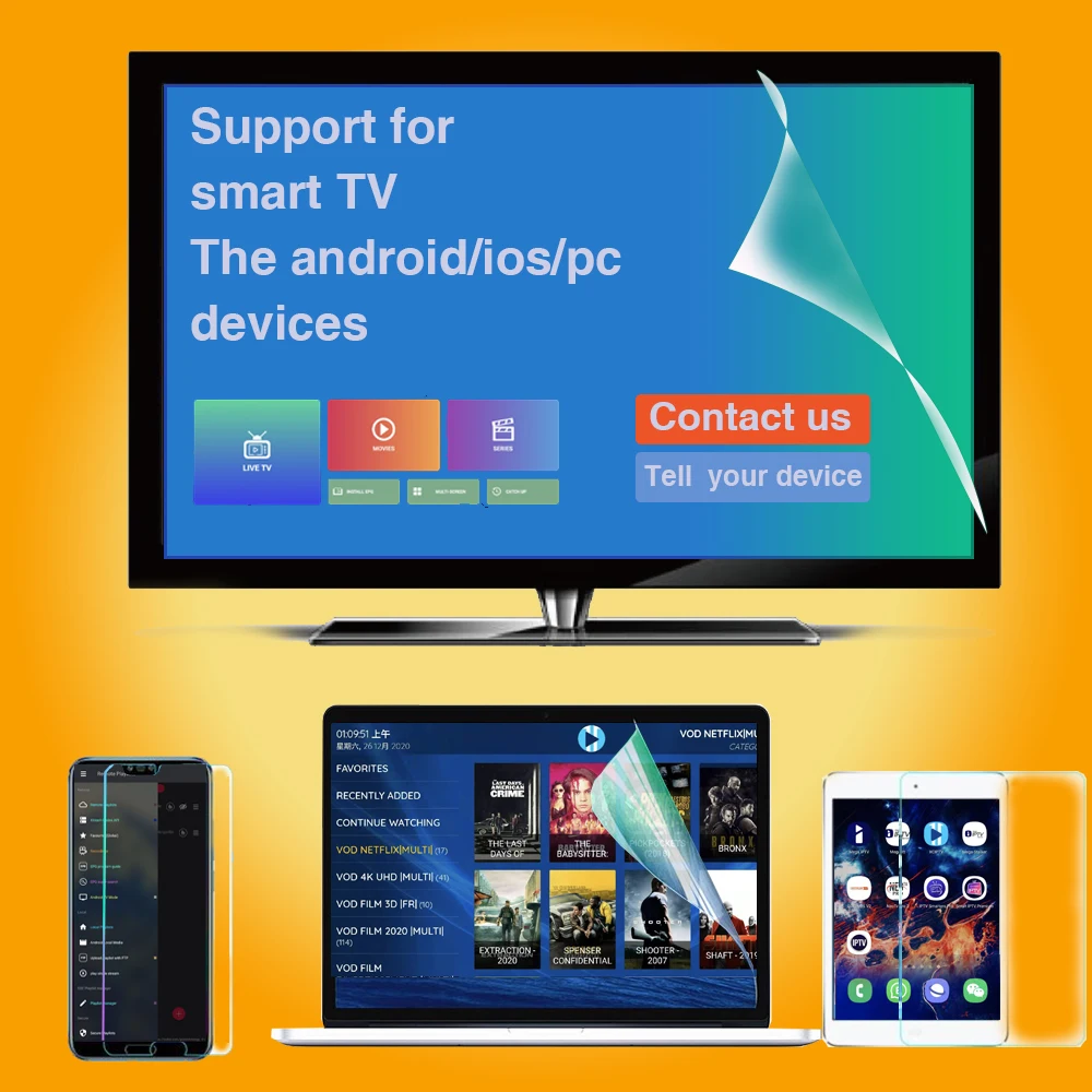 Pantalla de TV protección añadir Compatible con smart TV Android -meo pro🔥IOS PC M3U, más tamaño