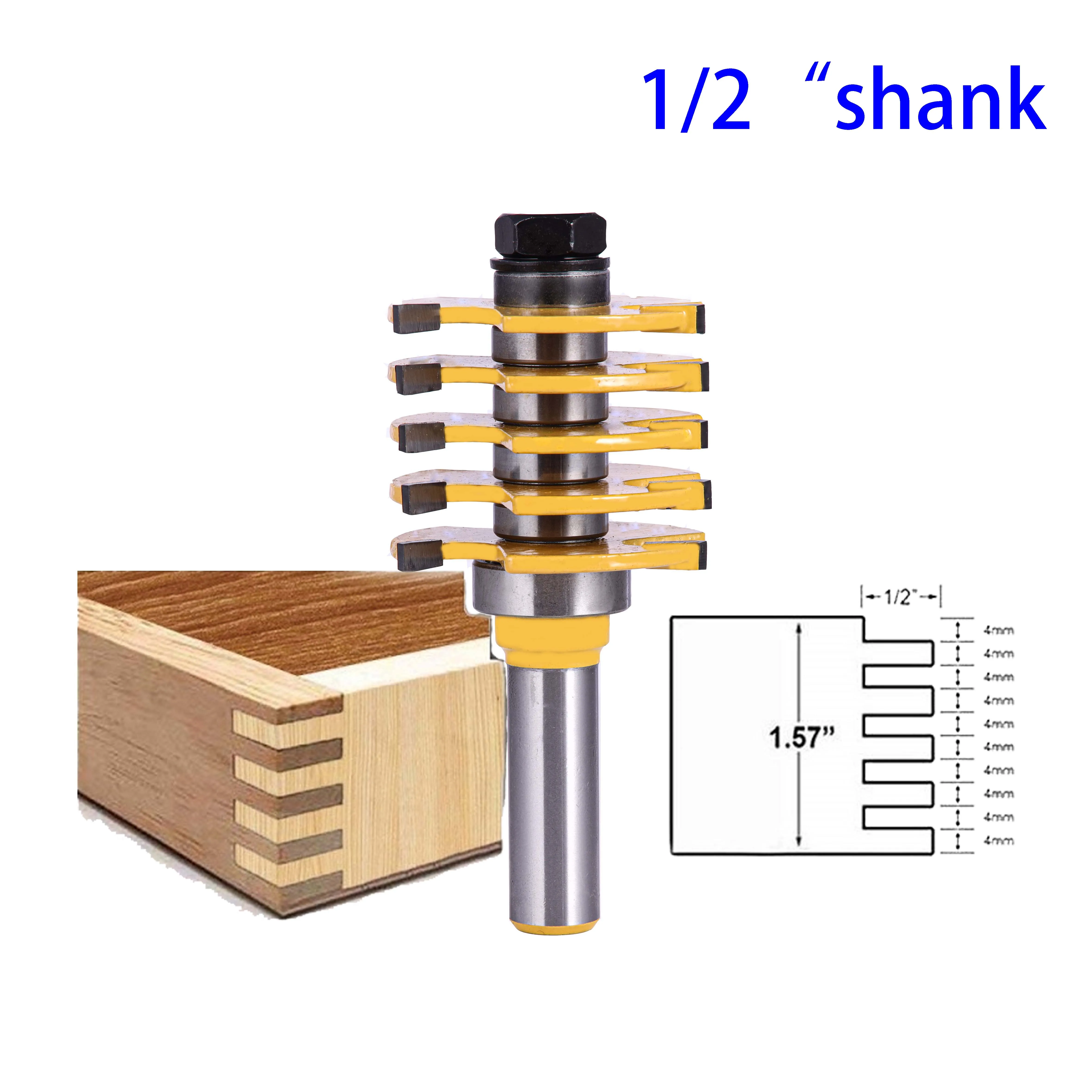 Tools Tongue and Groove Finger Joint Router Bit Woodworking Chisel Cutter Milling Cutter for Drawer Flooring Cabinet Door