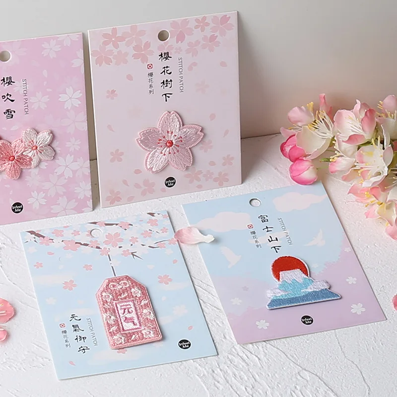 

Pink Sakura Cloth Sticker 40mm*35mm DIY Scrapbooking DIY Decoration Supplies