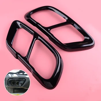 

beler 2pcs Black Stainless Steel Car Rear Exhaust Muffler Tip End Pipe Frame Cover Trim Fit For BMW X5 G05 X7 2019 2020