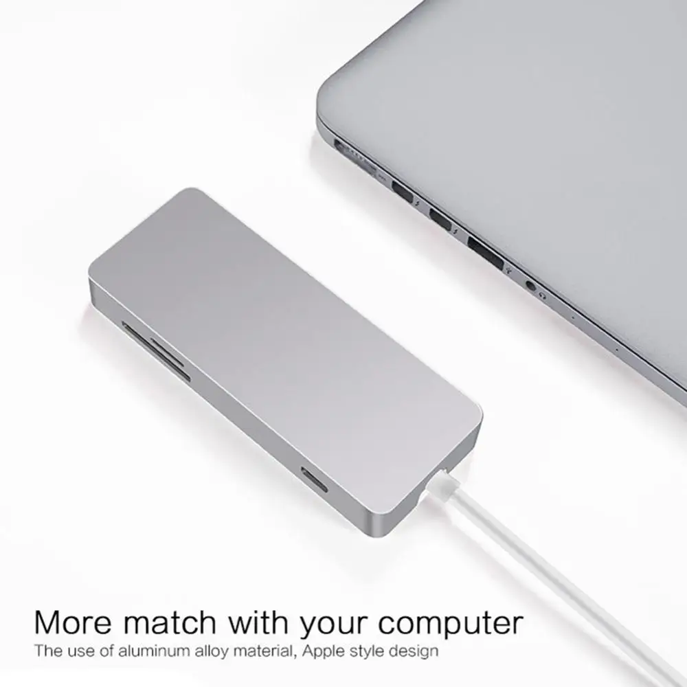 Горячий тип C USB C концентратор 7 в 1 многопортовый USB 3,0 type C к HDMI USB 3,0 RJ45 SD/TF кардридер зарядка PD адаптер конвертер для Mac
