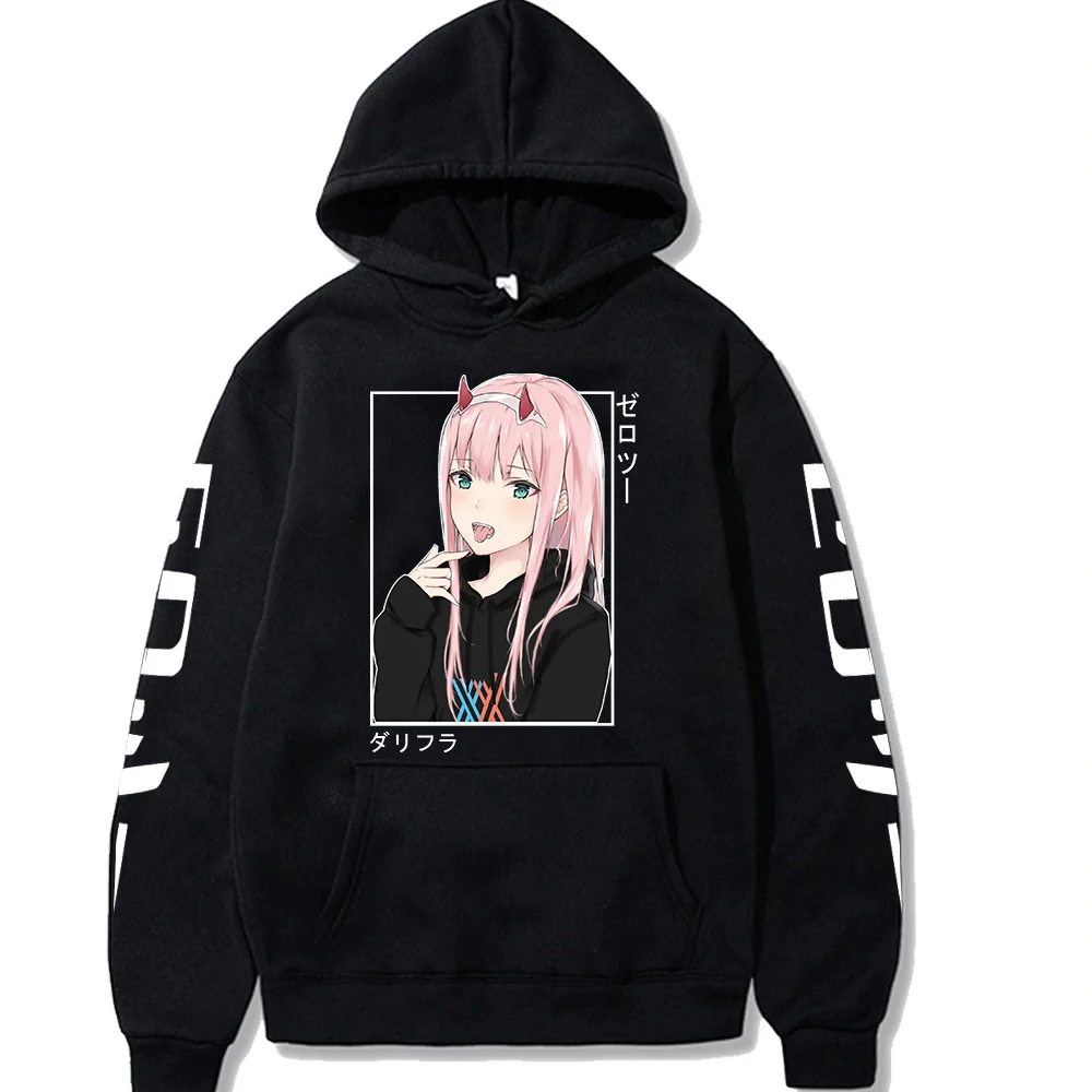 Anime Darling In The Franxx Zero Two Hoodies Harajuku Casual Streetwear Graphic Sweatshirts Unisex Hoodies north face hoodie