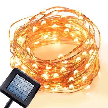 

New 10M 100 Led Solar Power String Light Copper Wire String Fairy Light For Outdoor Living Decoration Garden E2shopping --M25