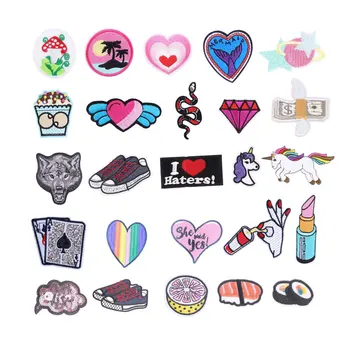 

Foods Embroidered Iron On Patches Creative Badges Motorcycle Parches For Clothing Backpack DIY Stripes Clothes Stickers F