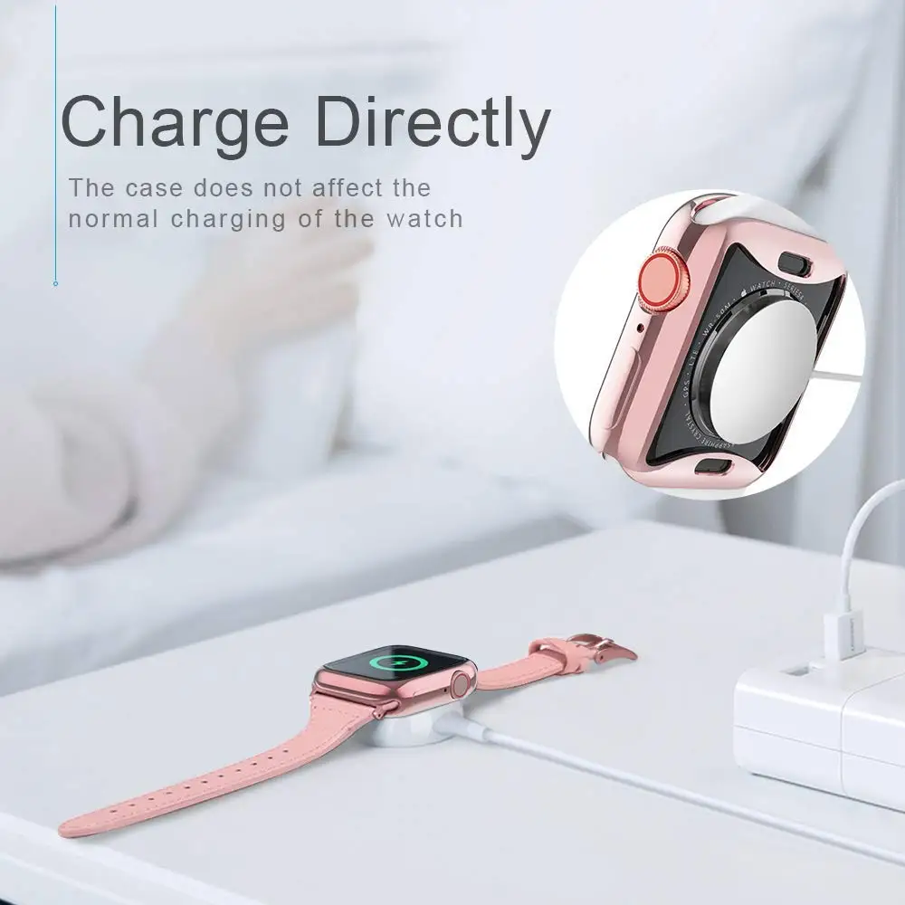 Тонкий чехол для часов OSRUI 360 Apple Watch 5 4 3 2 1 42 мм 38 мягкий прозрачный защитный из ТПУ