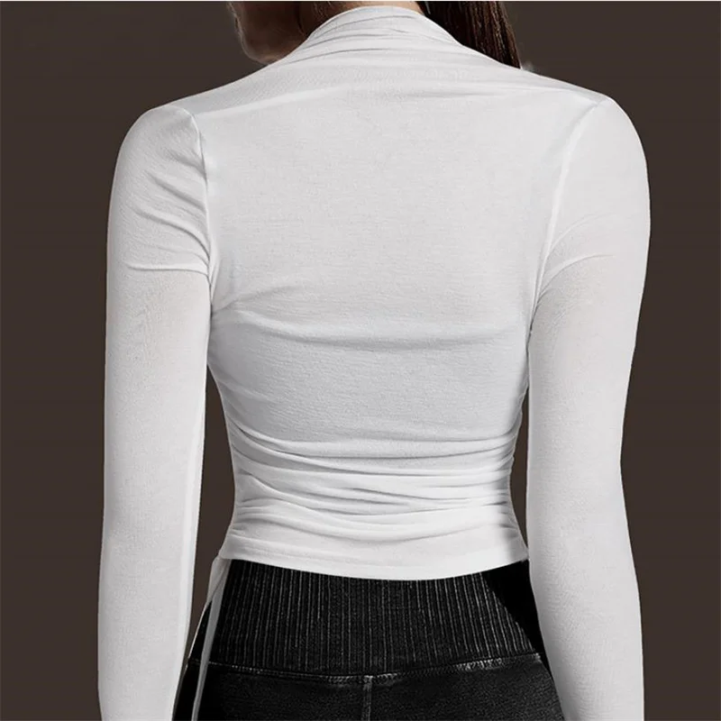 Sexy Neck Tight Fit Women Fitness Top Soft Long Sleeve Yoga Shirt Stretchy Sport T-shirts Lightweight Workout Clothes for Gym Sports T Shirt Yoga Top Yoga Shirt Sports Shirt