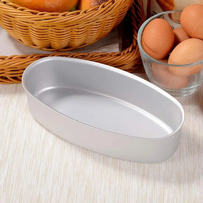 Oval Shape Cake Pan Non-stick Aluminum Alloy Cheese Cake Mold Breads Loaf Pans Bakeware for Home Kitchen Bakery LAD-sale