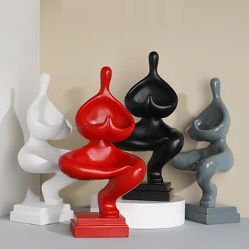 

SIMPLE MODERN KUNG-FU YOGA ABSTRACTION FIGURES RESIN STATUE MOBILE PHONE HOLDER CREATIVE OFFICE DESKTOP STORAGE SCULPTURE X5724