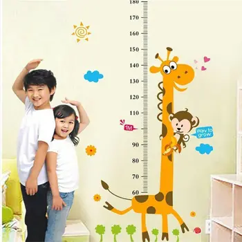 

Children Height Growth Chart Measure Wall Sticker Kids Room Decor Animal Decal Cartoon Wall Stickers Modern Home Decoration