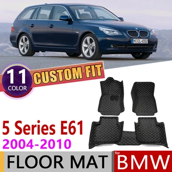 

Custom Leather Car Floor Mat for BMW 5 Series E61 Touring 2004~2010 5 Seats Foot Pad Carpet Accessories 2005 2006 2007 2008 2009