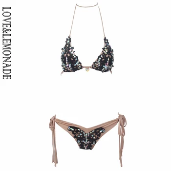 

LOVE & LEMONADE Black Lace Color Bead Bra Sets TB 10215