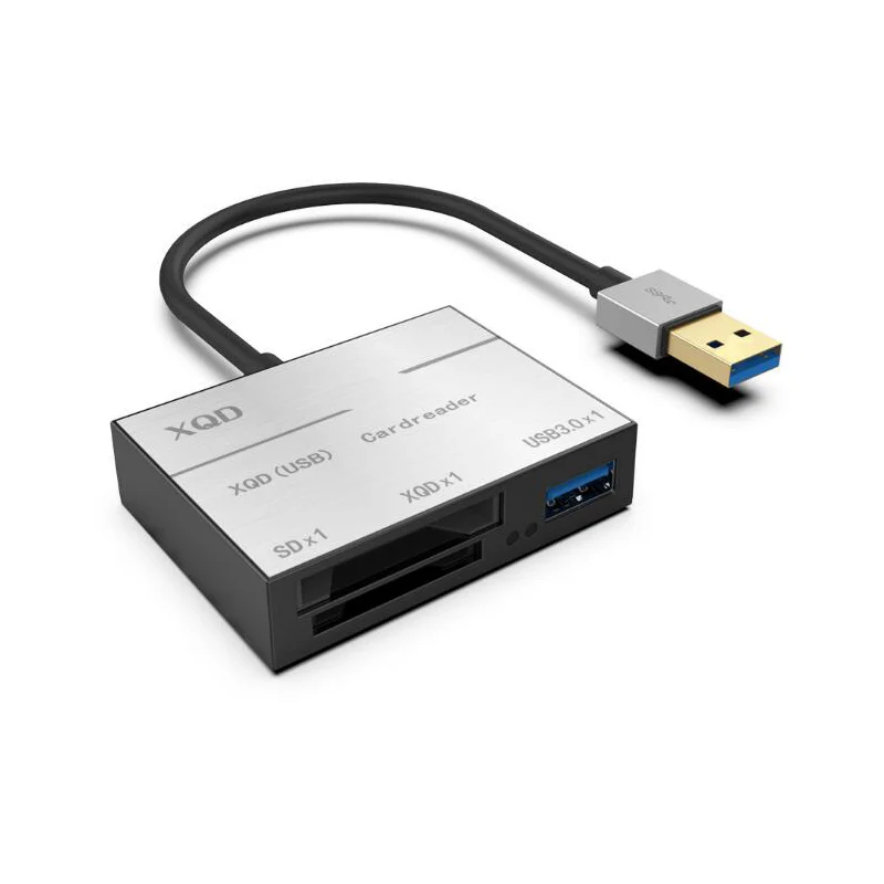 500 МБ/с./с Xqd кардридер USB 3,0 ридер SD высокоскоростной usb3.0 концентратор адаптер кардридер для u-диска мышь sony M/G серии Nikon D4/D5 - Цвет: Серебристый