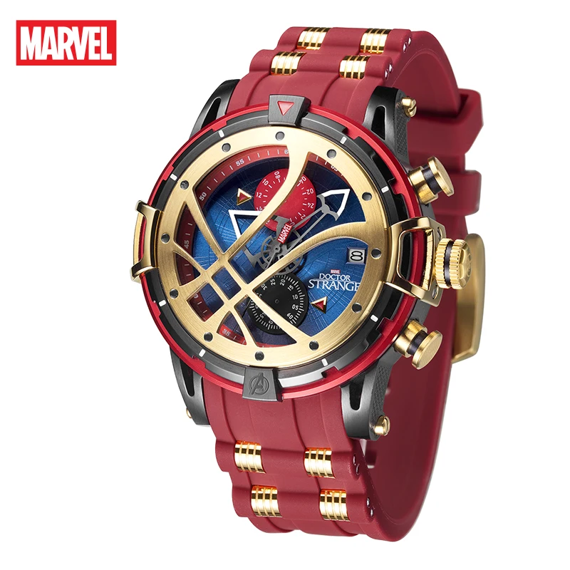 Marvel Official Disney Doctor Strange The Eye Of Agamotto Japan Quartz Fashion Casual Two Time Zone Orologio Da Polso In Acciaio Inossidabile