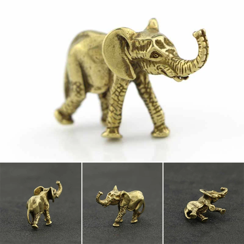 

Elephant Mini Ornament Figurine Gift Novelty Homewares Brass Tea Toy 5cm*2.7cm