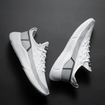 

2020new west stylish four seasons running shoes for men high quality white sneakers lace-up lightweight breathable walking