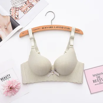 

Seemless Beauty Article Thick Cup Small Bra Thick Non-Steel Ring Underwear Solid Ultra-Push up Adjustable Seemless Bra