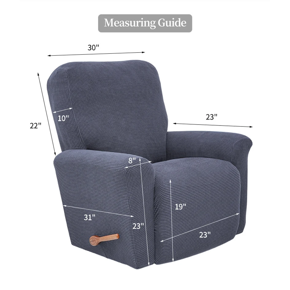 Battilo Waterproof Recliner Chair Cover Elastic Plush Lazy Sofa Cover Massage Chair Covers with Pocket Stretch Plaid Slipcover 5