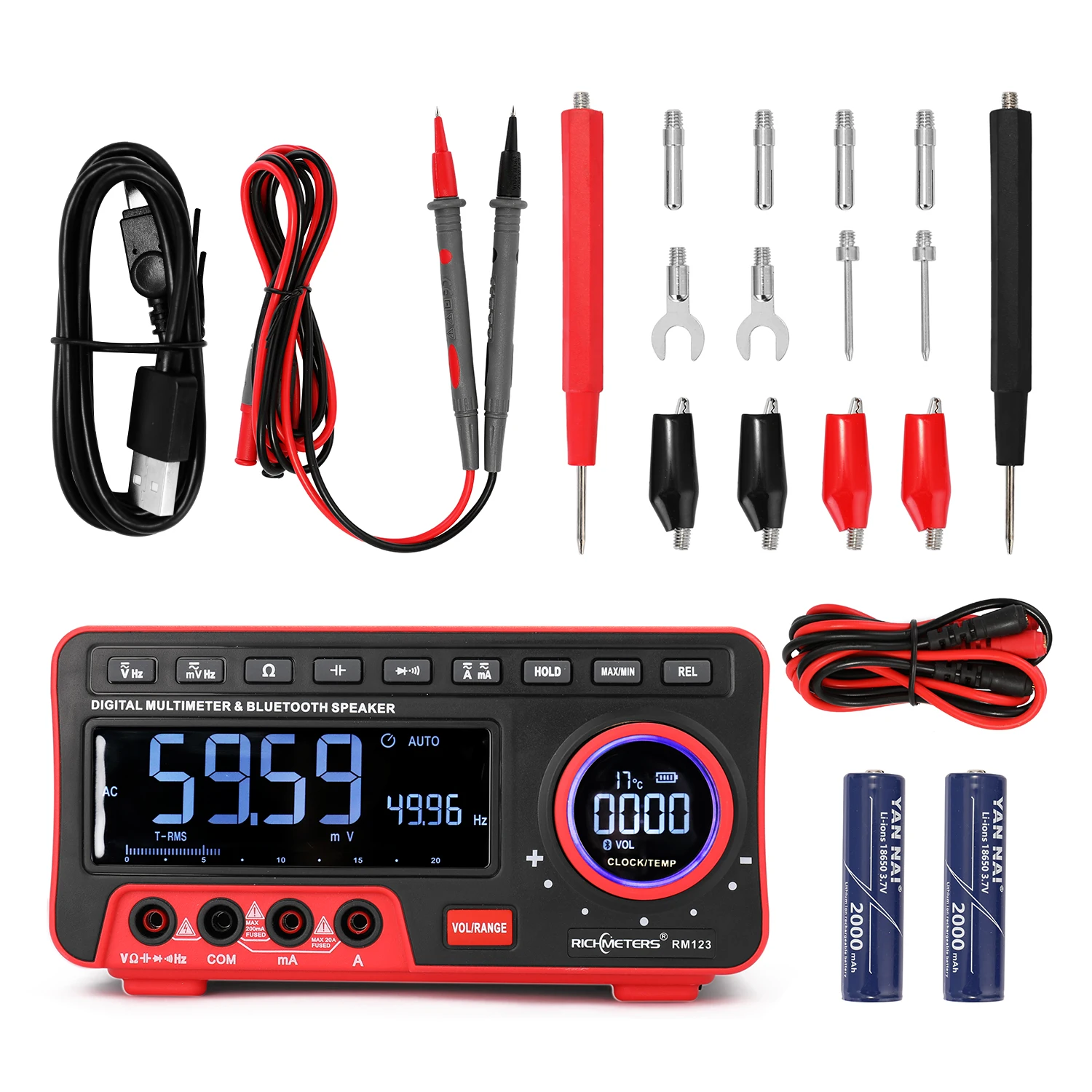 

AN888S Digital Multimeter 19999 High Accuracy Counts BT Audio Multimeter AC/DC Voltage Current Resistance Meter True RMS Value