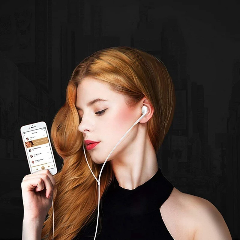 Lightning Plug Wired Control Earpiece In ear Sports Earphones Stereo with Mic Earphone For iPhone 7 8 Plus X XS MAX XR