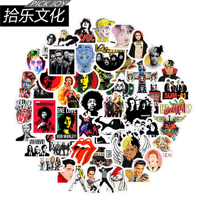 10/30/50PCS Cool Hip hop rock characters Stickers Travel Luggage Guitar Fridge Laptop Classic Toy Decal Waterproof Sticker