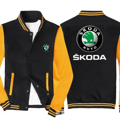 

2020 NEW Fashion Men Baseball Jacket for Skoda Logo Sportswear Casual Sweatshirt Hip Hop Harajuku Unisex Uniform 3 Colors