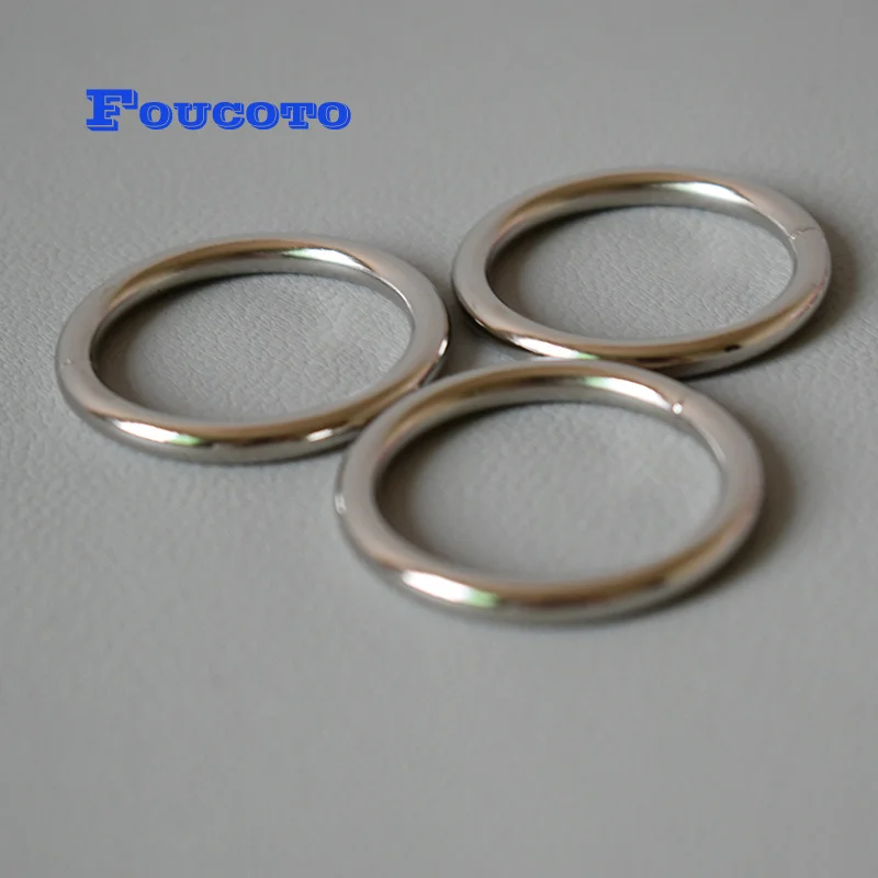 

20pcs/lot Silver Nickle metal wheel hardware O rings 25mm webbing belt buckles DIY dog harness backpack DIY sewing accessories