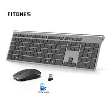 Teclado y ratón inalámbricos para notebook, periféricos de diseño en español con batería recargable, conexión USB estable, adecuado para ordenador, color gris